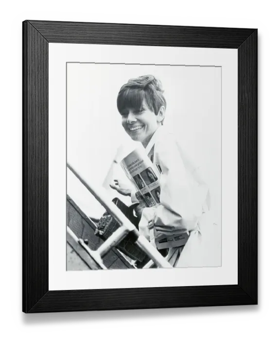Framed Print : Audrey Hepburn Walking up Airplane Gangway Framed Print : Audrey Hepburn Walking up Airplane Gangway