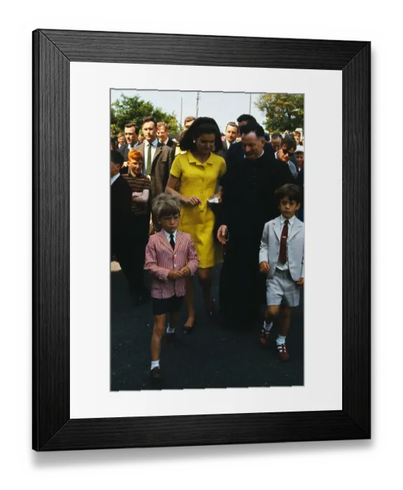 Framed Print : Jackie Kennedy with John F Kennedy Jr and Priest Framed Print : Jackie Kennedy with John F Kennedy Jr and Priest