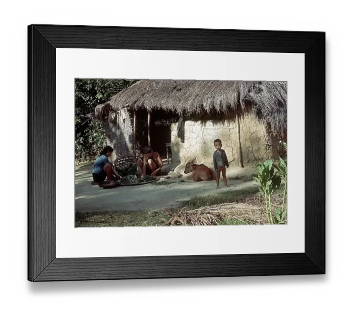 Framed Print : Vietnamese Villagers Outside Hut Framed Print : Vietnamese Villagers Outside Hut