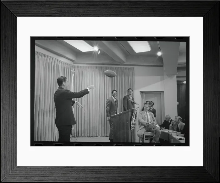 Framed Print : Ronald Reagan Throwing Football Framed Print : Ronald Reagan Throwing Football