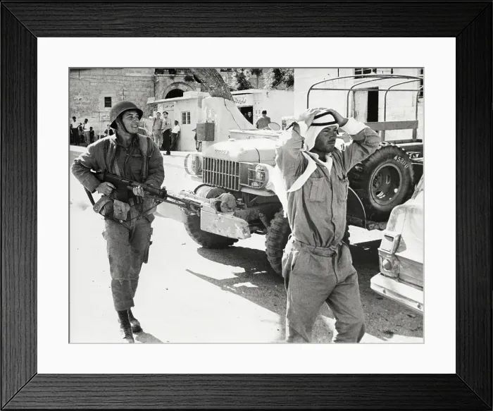 Framed Print : Israeli Soldier With a Jordanian Captive Framed Print : Israeli Soldier With a Jordanian Captive