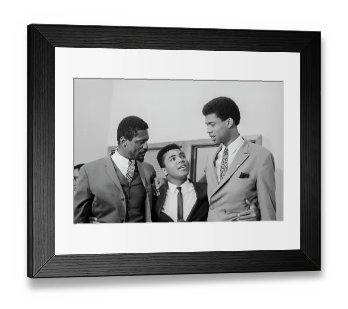 Framed Print : Cassius Clay with Bill Russell and Lew Alcindor Framed Print : Cassius Clay with Bill Russell and Lew Alcindor