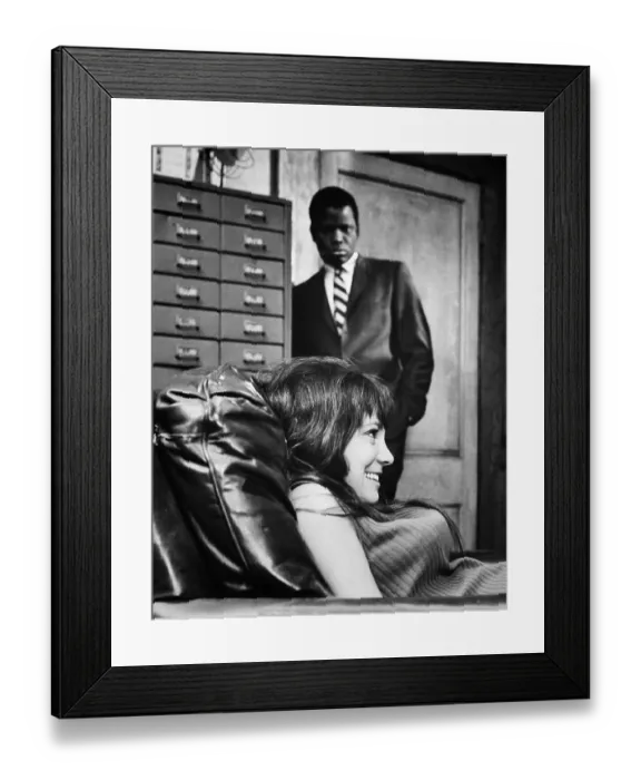Framed Print : Poitier And Quentin Dean In Movie Scene Framed Print : Poitier And Quentin Dean In Movie Scene