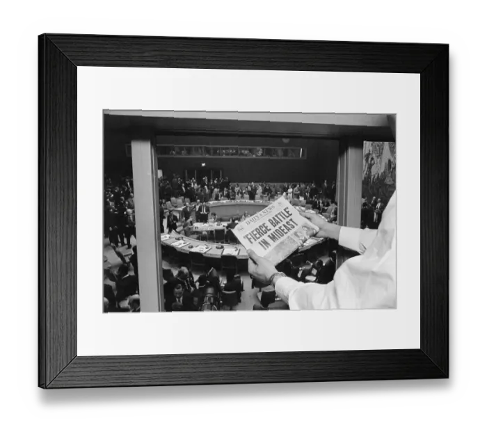 Framed Print : Arab-Israeli War Headline at the U.N Framed Print : Arab-Israeli War Headline at the U.N