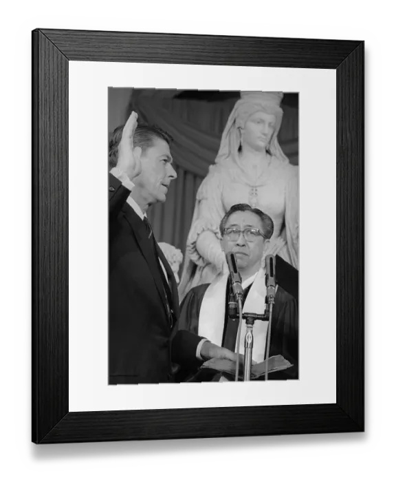 Framed Print : Ronald Reagan Taking Oath Framed Print : Ronald Reagan Taking Oath