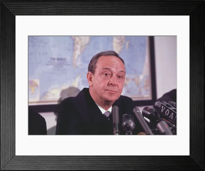 Framed Print : Newsman John Charles Daly at Microphones Framed Print : Newsman John Charles Daly at Microphones