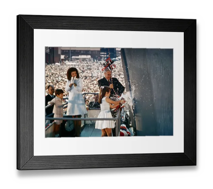 Framed Print : Jackie Kennedy and JFK Jr Watching Caroline Christen Ship Framed Print : Jackie Kennedy and JFK Jr Watching Caroline Christen Ship