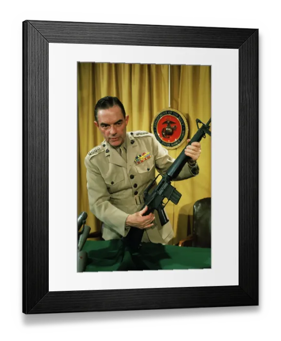 Framed Print : General Wallace M. Greene, Jr. Holding M16 Rifle Framed Print : General Wallace M. Greene, Jr. Holding M16 Rifle