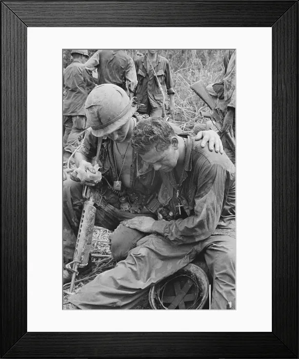 Framed Print : A Soldier Comforting Another Soldier Framed Print : A Soldier Comforting Another Soldier