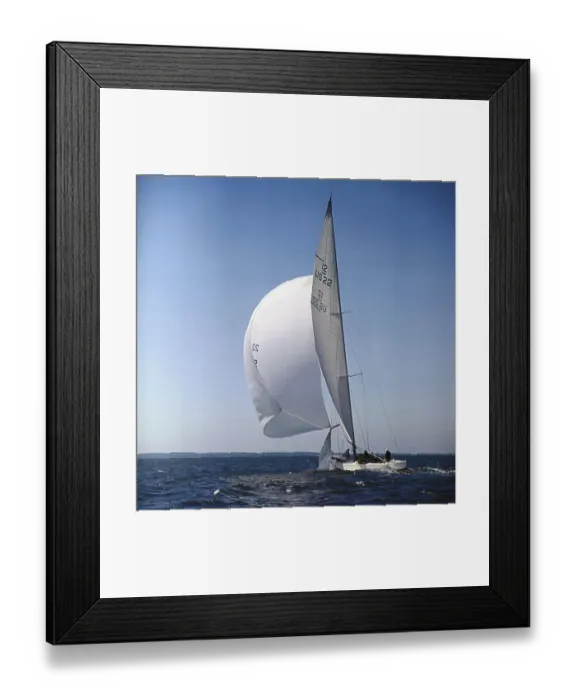 Framed Print : Windblown Sails of Yacht on Open Sea Framed Print : Windblown Sails of Yacht on Open Sea