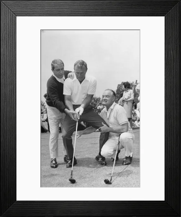 Framed Print : Arnold Palmer Getting Advice from Perry Como and Bob Hope Framed Print : Arnold Palmer Getting Advice from Perry Como and Bob Hope
