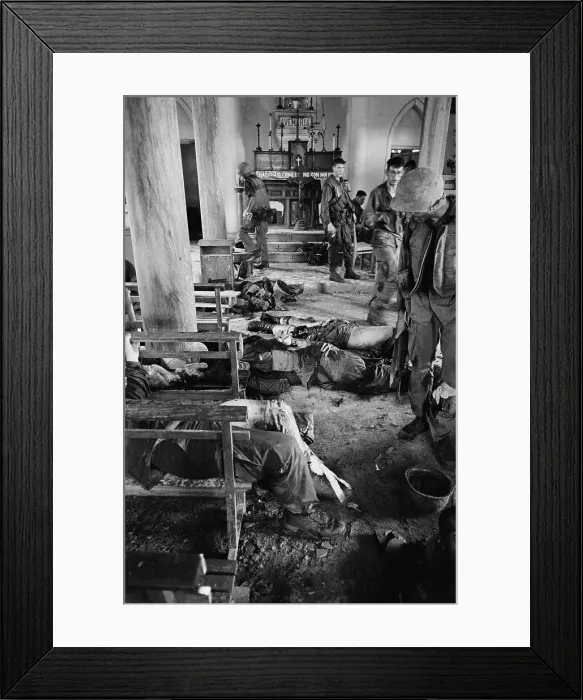 Framed Print : Marines Inside a Catholic Church in South Vietnam Framed Print : Marines Inside a Catholic Church in South Vietnam