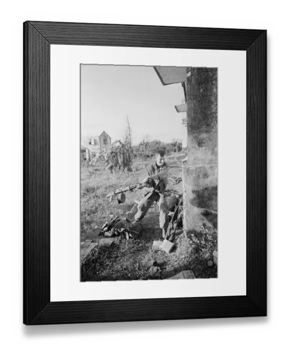 Framed Print : Marine Swining / Destroying Machine Gun Framed Print : Marine Swining / Destroying Machine Gun