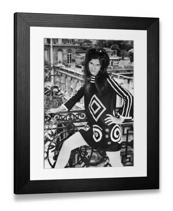 Framed Print : Mia Fonssagrives Poses in Her Own Dress Framed Print : Mia Fonssagrives Poses in Her Own Dress