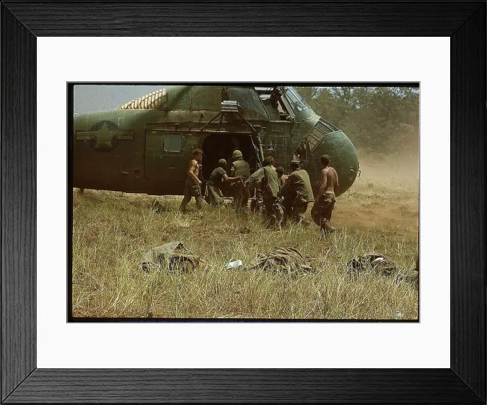 Framed Print : Marines Rushing Wounded to Helicopter Framed Print : Marines Rushing Wounded to Helicopter