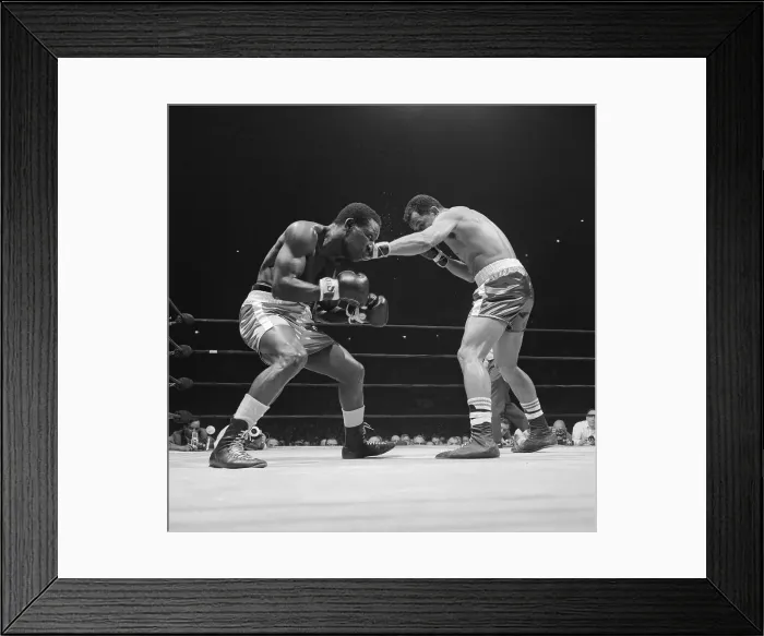 Framed Print : Jose Torres (R) Punches Dick Tiger Framed Print : Jose Torres (R) Punches Dick Tiger