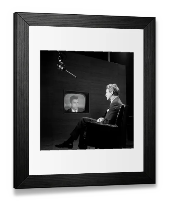Framed Print : Reagan And Kennedy On Tv Framed Print : Reagan And Kennedy On Tv
