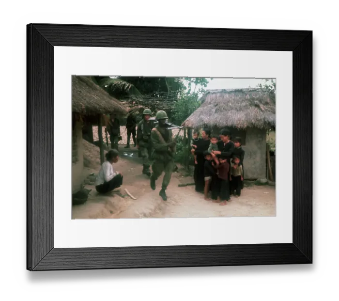 Framed Print : U.S. Soldiers Enter Vietnamese Village Framed Print : U.S. Soldiers Enter Vietnamese Village
