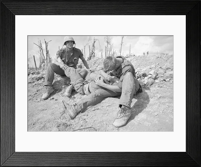 Framed Print : Marines Tend To Injured Comrade Framed Print : Marines Tend To Injured Comrade