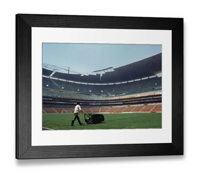 Framed Print : Groundsman Mowing Stadium Turf Framed Print : Groundsman Mowing Stadium Turf
