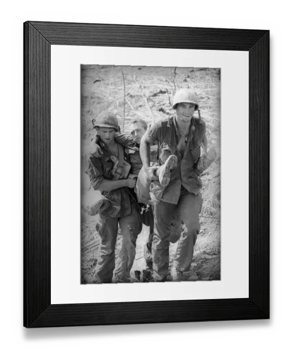 Framed Print : Marines Carrying Injured Comrade Framed Print : Marines Carrying Injured Comrade