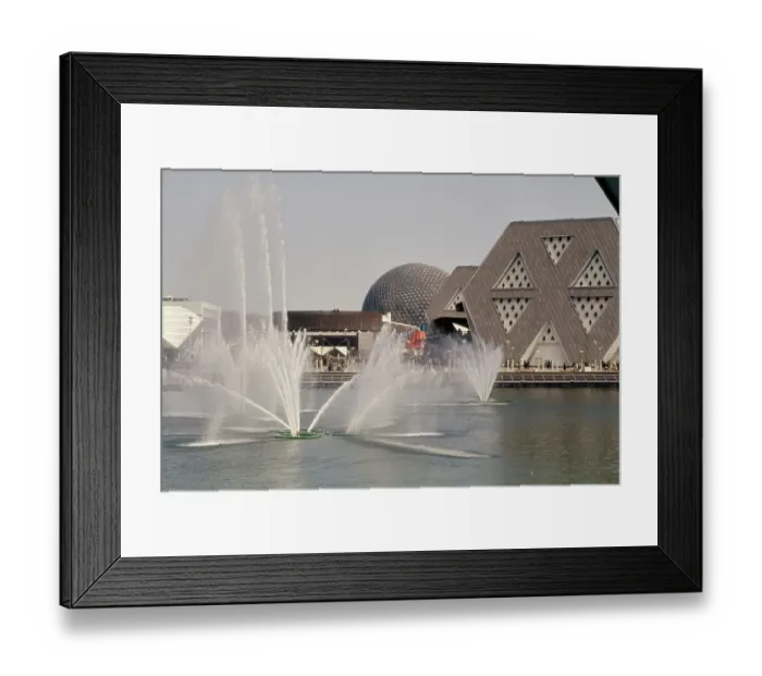 Framed Print : Pavilions And Fountain At Expo 67 Framed Print : Pavilions And Fountain At Expo 67