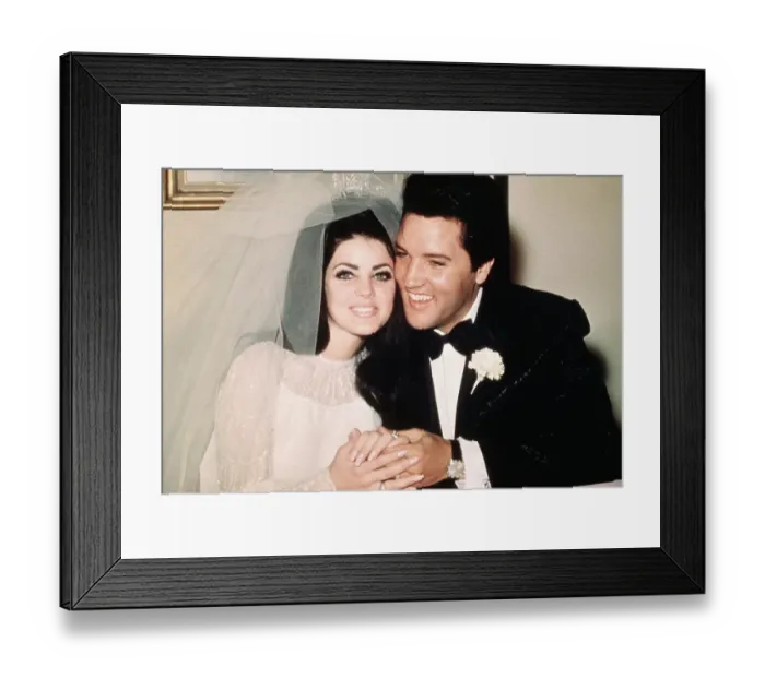 Framed Print : Elvis Presley Smiling with Bride Priscilla Framed Print : Elvis Presley Smiling with Bride Priscilla