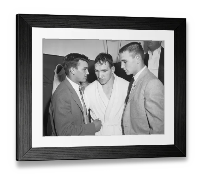 Framed Print : Gene Fullmer In Robe Consoled By Brother Framed Print : Gene Fullmer In Robe Consoled By Brother