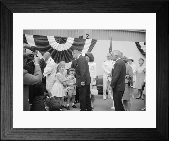 Framed Print : Lyndon Johnson Shaking Caroline Kennedy's Hand Framed Print : Lyndon Johnson Shaking Caroline Kennedy's Hand
