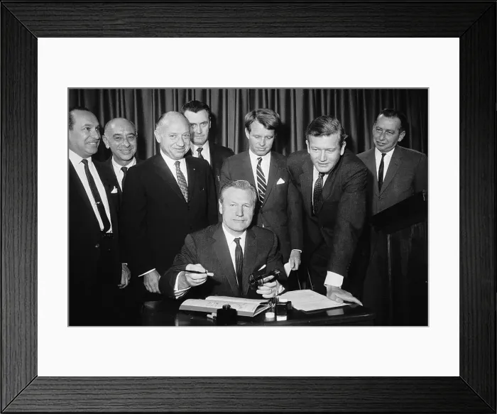 Framed Print : Nelson Rockefeller Signing a Mass Transit Legislation Framed Print : Nelson Rockefeller Signing a Mass Transit Legislation