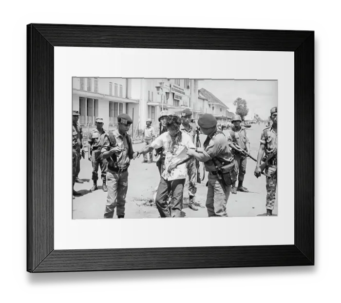 Framed Print : Soldiers Surrounding Injured Protester Framed Print : Soldiers Surrounding Injured Protester