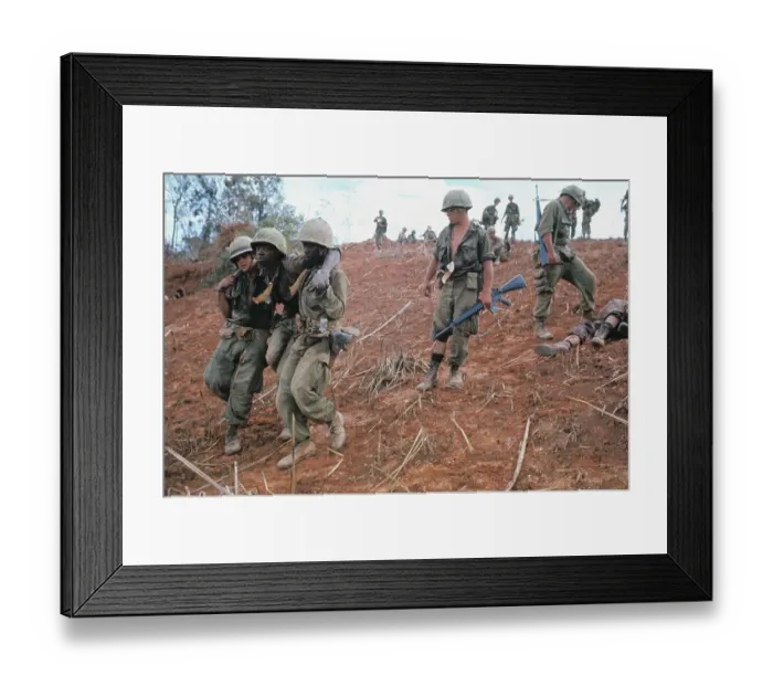 Framed Print : Wounded American Soldier Evacuation From Hill Eight Sixty One Framed Print : Wounded American Soldier Evacuation From Hill Eight Sixty One