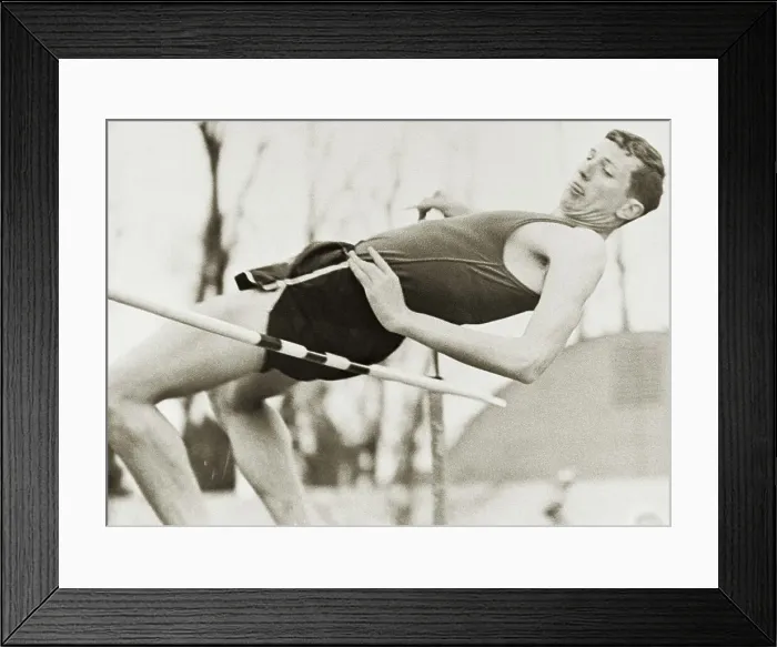 Framed Print : High Jumper Dick Fosbury Making Unconventional Jump Framed Print : High Jumper Dick Fosbury Making Unconventional Jump