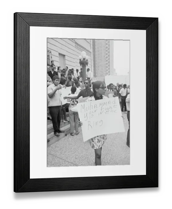Framed Print : Woman at Muhammad Ali Draft Demonstration Framed Print : Woman at Muhammad Ali Draft Demonstration