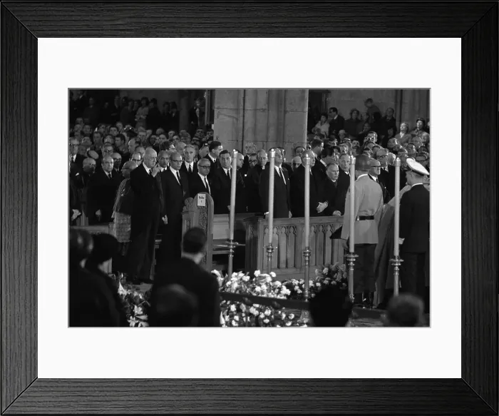 Framed Print : Funeral Scene for Konrad Adenauer Framed Print : Funeral Scene for Konrad Adenauer