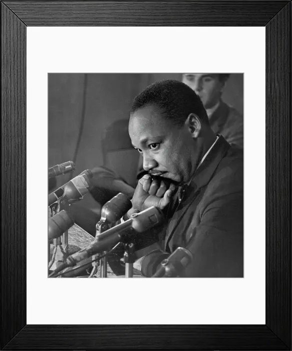 Framed Print : Dr. Martin Luther King at Press Conference Framed Print : Dr. Martin Luther King at Press Conference