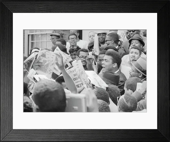 Framed Print : Cassius Clay Greeting Crowd of Fans Framed Print : Cassius Clay Greeting Crowd of Fans