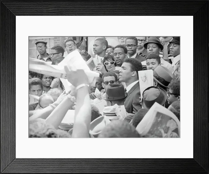 Framed Print : Cassius Clay Greeting Crowd of Fans Framed Print : Cassius Clay Greeting Crowd of Fans