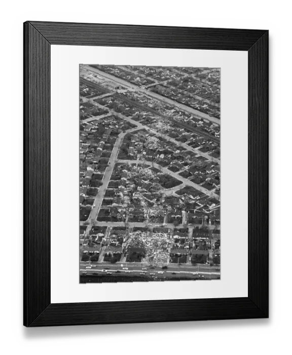 Framed Print : Aerial View Shows Tornado'S Path Framed Print : Aerial View Shows Tornado'S Path