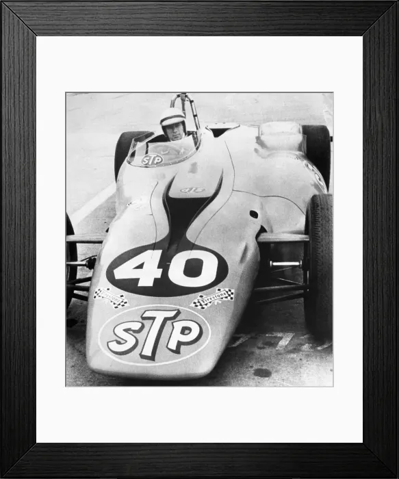 Framed Print : Parnelli Jones Posing in Car Framed Print : Parnelli Jones Posing in Car