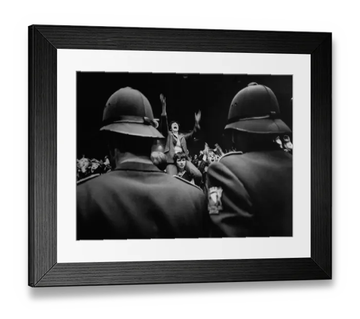 Framed Print : Swiss Rolling Stones Fans and Police Framed Print : Swiss Rolling Stones Fans and Police