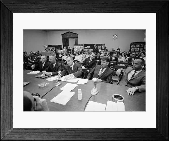 Framed Print : Astronauts Testifying in the House Space Subcommittee Investigation Framed Print : Astronauts Testifying in the House Space Subcommittee Investigation
