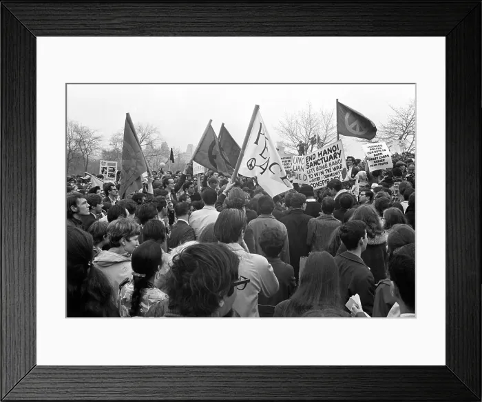 Framed Print : Youth Carries Balloon, Burn Draft Board Framed Print : Youth Carries Balloon, Burn Draft Board