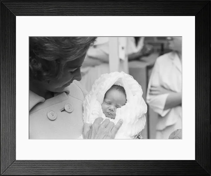 Framed Print : Douglas Kennedy as Infant in Mothers Arm Framed Print : Douglas Kennedy as Infant in Mothers Arm