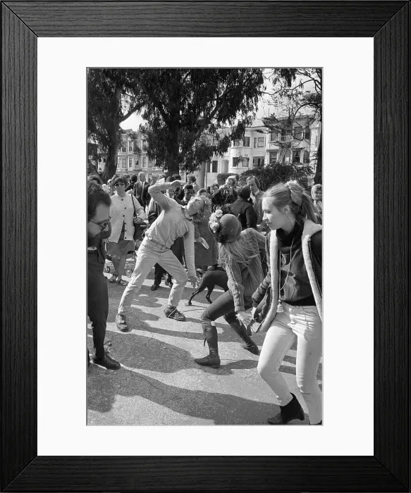 Framed Print : Hippies Dancing In Haight-Ashbury District
