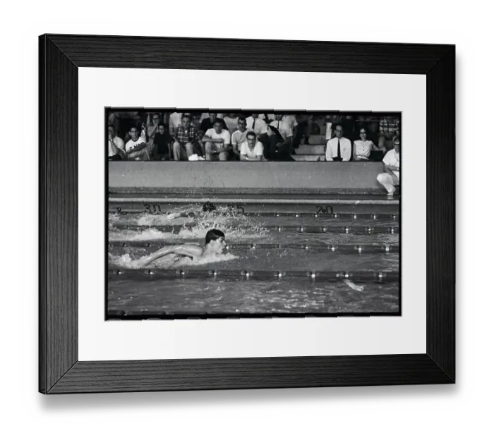Framed Print : Young Mark Spitz Swimming in Race