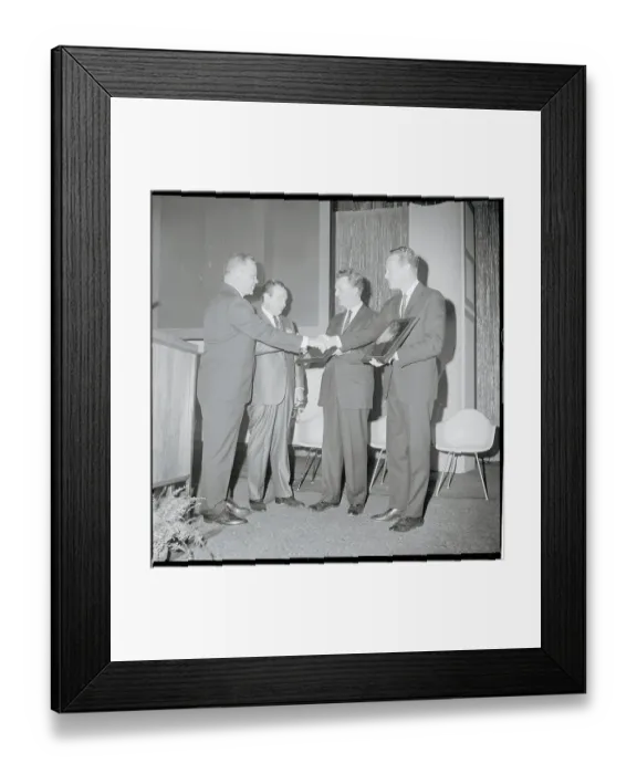 Framed Print : Chet Huntley and David Brinkley Receiving Distinguished Service Award Framed Print : Chet Huntley and David Brinkley Receiving Distinguished Service Award