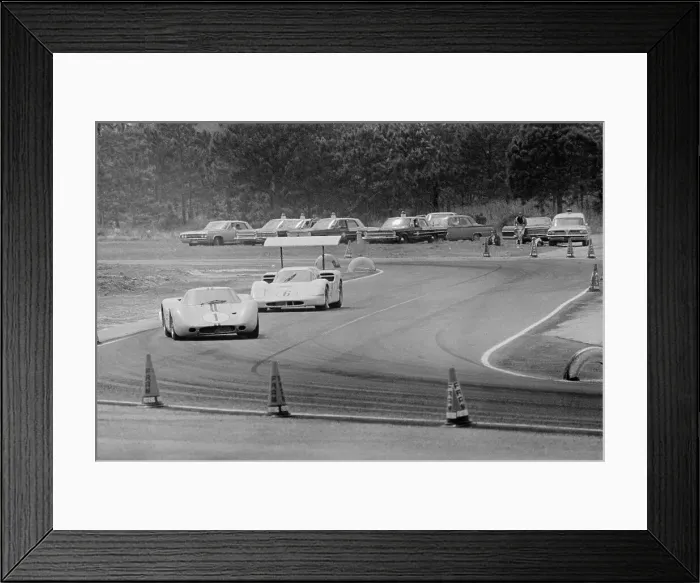 Framed Print : Cars Battling for Lead in Race Framed Print : Cars Battling for Lead in Race