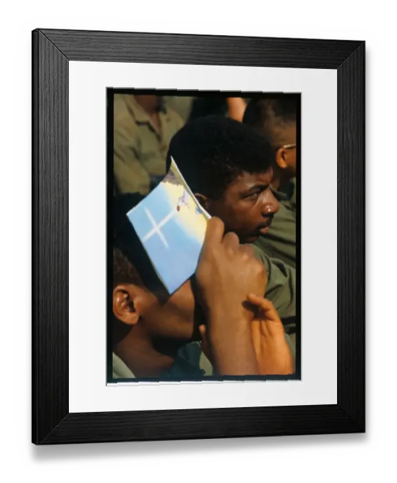 Framed Print : People Listening to an Easter Service Framed Print : People Listening to an Easter Service