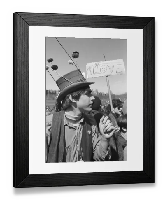 Framed Print : Young Man Wearing a Hat at Love Parade Framed Print : Young Man Wearing a Hat at Love Parade